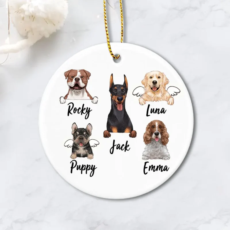 personalized dog christmas ceramic ornament gifts for dog lovers printed on both sides xgiw9