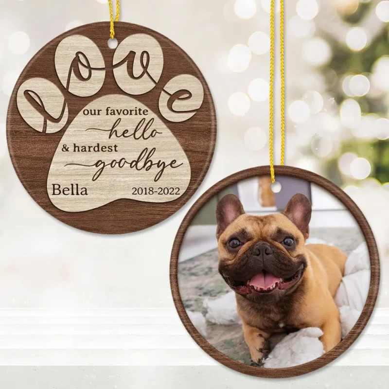 personalized memorial ceramic ornament gifts for dog cat lovers our favorite hello mztb7